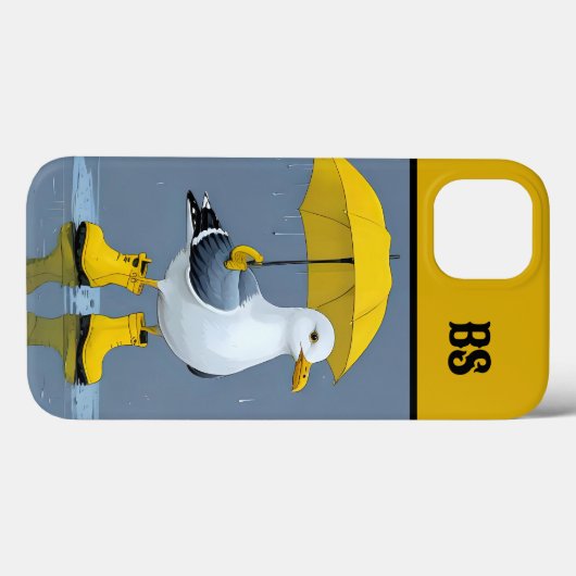 Grappige meeuw in regenlaarzen - Beach Humor Case-Mate iPhone Case (Achterkant (horizontaal))