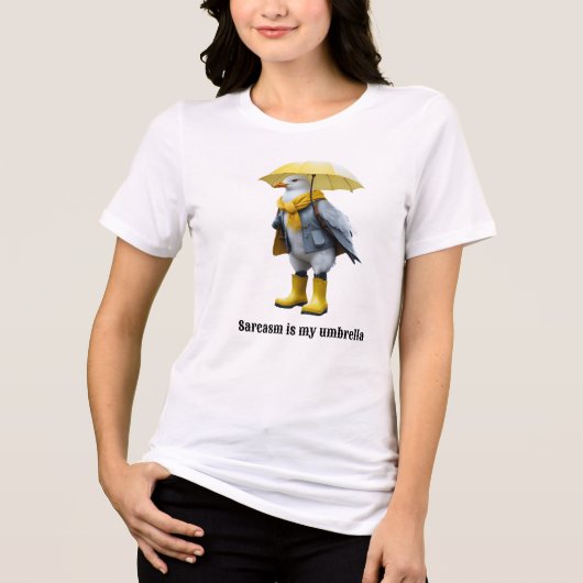 Grappige meeuw in regenlaarzen - Beach Humor Tri-Blend Shirt (Voorkant)