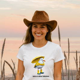 Grappige meeuw in regenlaarzen - Beach Humor Tri-Blend Shirt