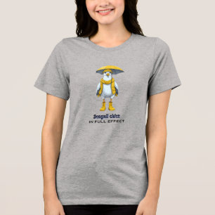 Grappige meeuw in regenlaarzen - Beach Humor Tri-Blend Shirt