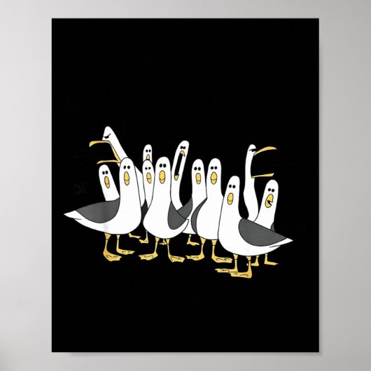 Grappige meeuw moeder mama oceaan leven moederdag poster (Voorkant)