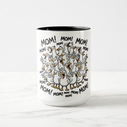Grappige meeuwen die mama roepen mok (Midden)