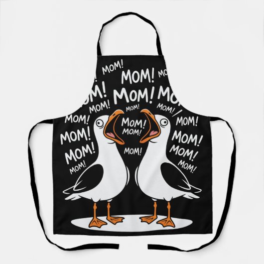 Grappige meeuwen die mama uitschelden schort (Voorkant)