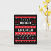 Grappige Mega-la-la-Donald Trump Kersttrui Kaart (Gele Bloem)