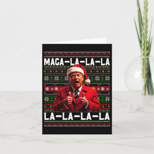 Grappige Mega-la-la-la Trump Kerstman Hoed Horreli Kaart