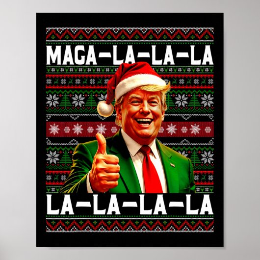 Grappige Mega-la-la-Trump Kerstmuts Lelijke Kerst Poster (Voorkant)