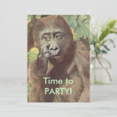 Grappige Meh Gorilla Feest Uitnodigingen (Staand voorkant)