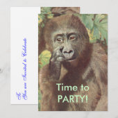 Grappige Meh Gorilla Feest Uitnodigingen (Voorkant / Achterkant)