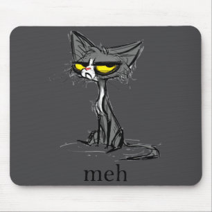 Grappige Meh Kat Kado Voor Kattenliefhebbers  Muismat