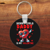 Grappige Meiden Grap Papa Is Mijn Valentijn Dabbin Sleutelhanger (Voorkant)