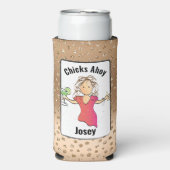 Grappige Meidenreis Vrouwelijke Cartoon Kuikens Ah Seltzer Blikjeskoeler (Seltzer Voorkant)