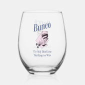 Grappige meisjes avond uit wijn Bunco Wijnglas Zonder Voet (Achterkant)