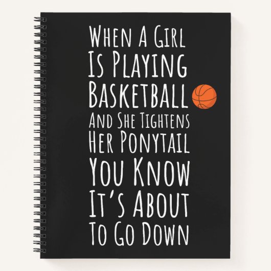Grappige Meisjes Basketbal Notitieboek (Voorkant)