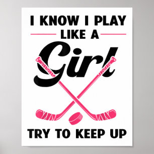 Grappige Meisjes Hockey Ontwerpen Voor Vrouwen Vel Poster