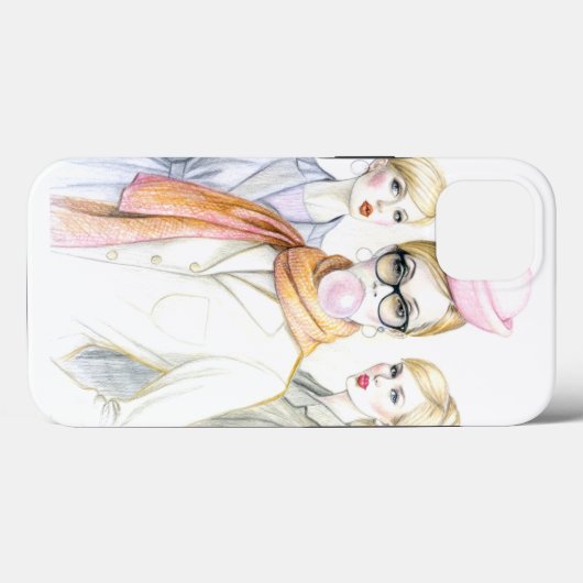 Grappige Meisjes iPhone 13 Hoesje (Achterkant (horizontaal))