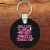 Grappige Meisjes Liefhebben Ook Monstertrucks Te S Sleutelhanger (Voorkant)