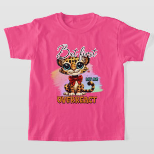 Grappige meisjes sarcasme reageren op woordkunst t-shirt