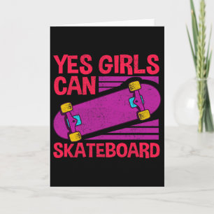 Grappige Meisjes Skateboard Cadeau Voor Kinderen C Kaart