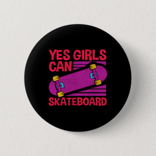 Grappige Meisjes Skateboard Cadeau Voor Kinderen C Ronde Button 5,7 Cm