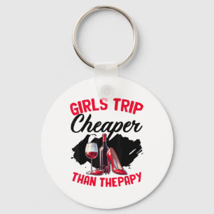 Grappige Meisjes Trip Bachelorette Wijn Feest Meis Sleutelhanger