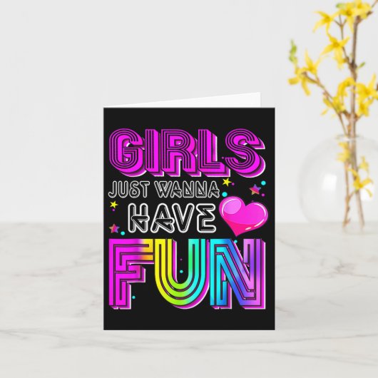 Grappige meisjes willen gewoon plezier hebben Gewe Kaart (Gele Bloem)