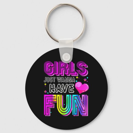 Grappige meisjes willen gewoon plezier hebben Gewe Sleutelhanger (Voorkant)