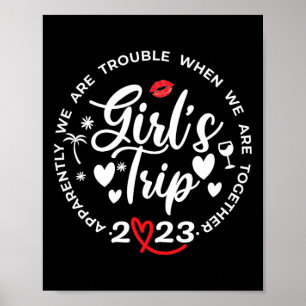 Grappige Meisjesreis Matching Vakantie Weekend Mei Poster