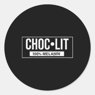 Grappige Melanine Chocolate Black Geschiedenis Jun Ronde Sticker