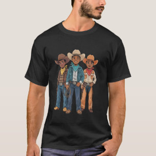 Grappige Melanine Cowboy Kinderen Rodeo Western T-shirt