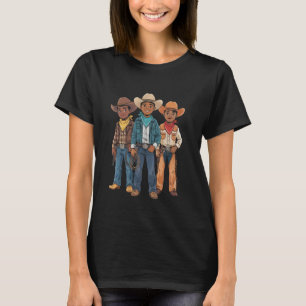 Grappige Melanine Cowboy Kinderen Rodeo Western T-shirt