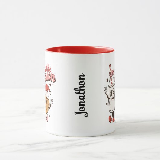 Grappige melk en koekje kerst Mok (Midden)