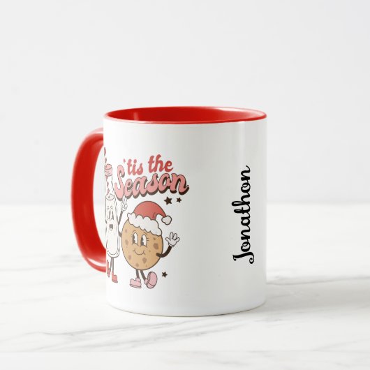 Grappige melk en koekje kerst Mok (Voorkant links)