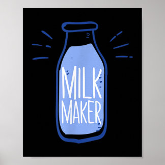 Grappige Melk Maker Boeren Gift Quote Fles Graphic Poster