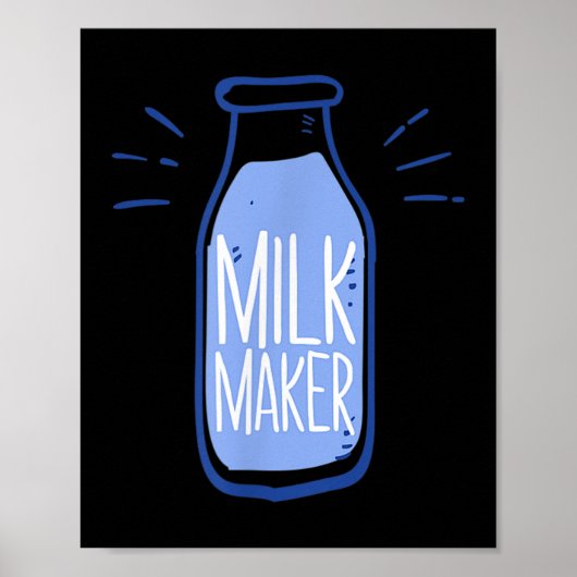 Grappige Melk Maker Boeren Gift Quote Fles Graphic Poster (Voorkant)