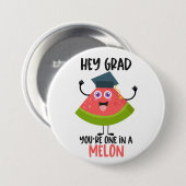 Grappige Meloen Woordgrap Afstuderen  Ronde Button 7,6 Cm (Voorkant /achterkant)