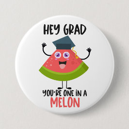 Grappige Meloen Woordgrap Afstuderen  Ronde Button 7,6 Cm
