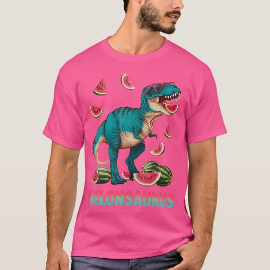 Grappige Melonsaurus Watermeloen Dinosaurus T Rex  T-shirt (Voorkant)