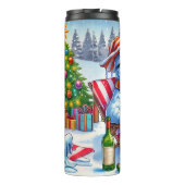 Grappige Meltdown Snowman met wijn Thermosbeker (Achterkant)