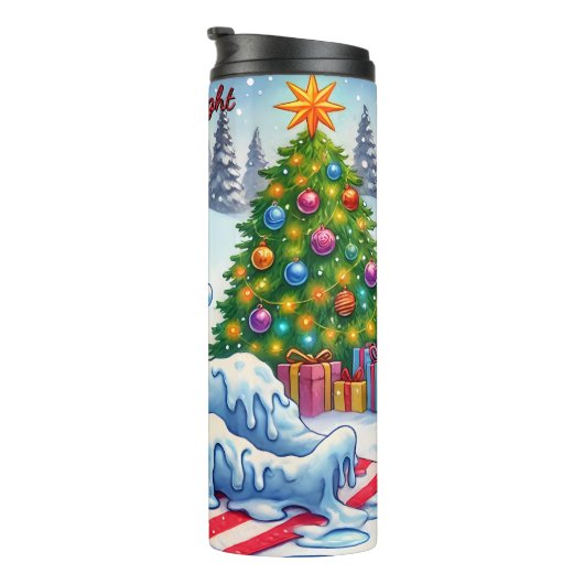 Grappige Meltdown Snowman met wijn Thermosbeker (Geroteerd rechts)