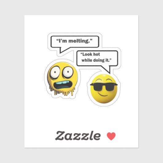Grappige Melting Emoji Sticker (Vel)