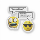 Grappige Melting Emoji Sticker (Voorkant)
