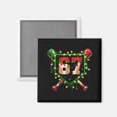 Grappige Meme 67 Kerstmis Honkbal Ijs Mannen Jonge Magneet (Voorkant / Achterkant)