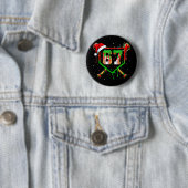Grappige Meme 67 Kerstmis Verkoop Ijs Mannen Jonge Ronde Button 5,7 Cm (In situ)
