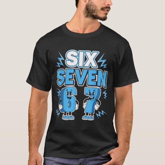Grappige Meme 67 Zes Zeven 6 7 Italiaanse Brainrot T-shirt (Voorkant)