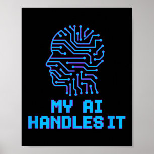Grappige Meme Ai Behandelt Het Kunstmatige Robot H Poster