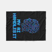 Grappige Meme Ai behandelt het kunstmatige robotis Fleece Deken (Voorkant (Horizontaal))