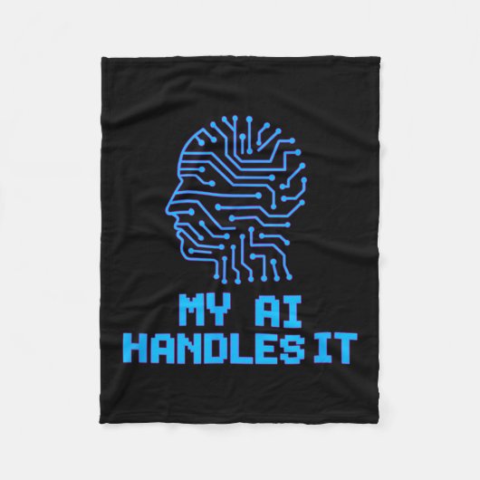 Grappige Meme Ai behandelt het kunstmatige robotis Fleece Deken (Voorkant)