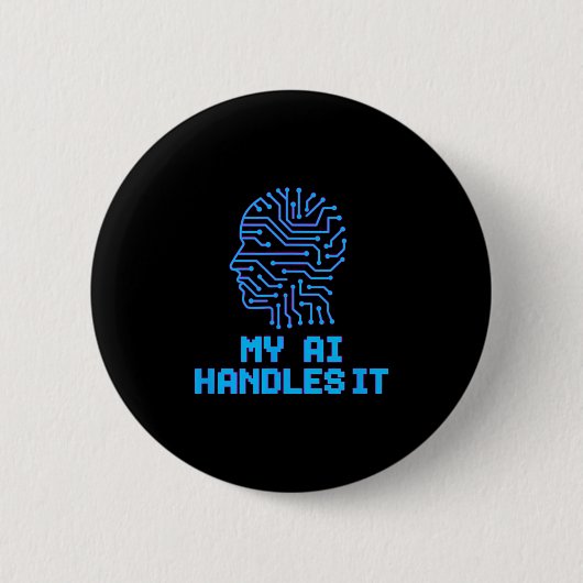 Grappige Meme Ai behandelt het kunstmatige robotis Ronde Button 5,7 Cm (Voorkant)