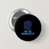 Grappige Meme Ai behandelt het kunstmatige robotis Ronde Button 5,7 Cm (Voorkant /achterkant)