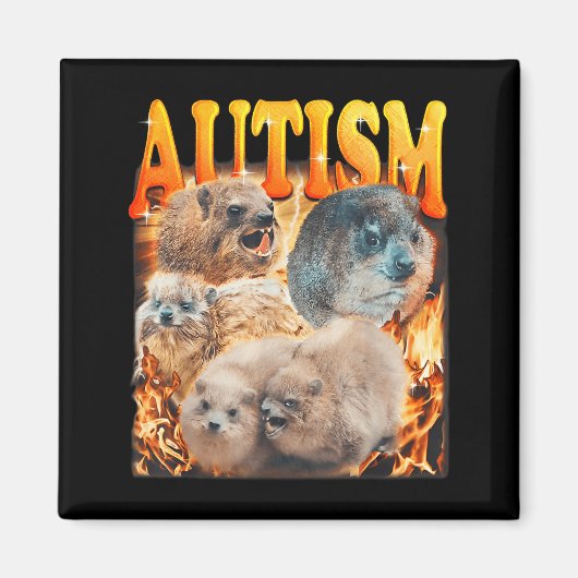 Grappige Meme Bosmarmotten Autistisch Autisme A Magneet (Voorkant)